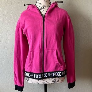 Fox Womens Pink zip up Hoodie Size Medium